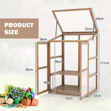 Garden Portable Wooden Raised Plants Greenhouse