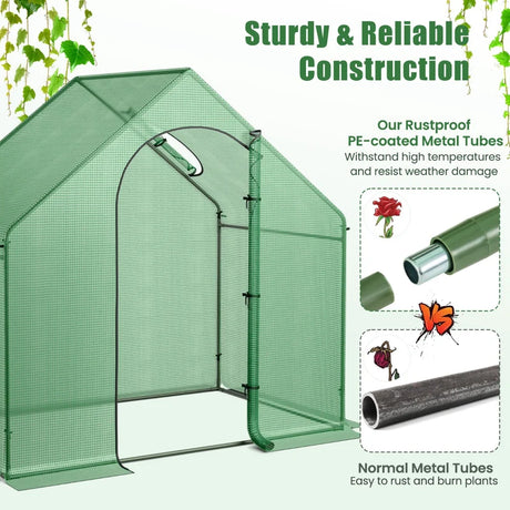 Mini Walk-in Greenhouse with PE Cover