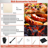 Wood-fired pizza oven freestanding garden grill with 2 wheels robust pizza grill for outdoor use