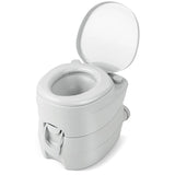 Portable Toilet Compact Indoor Outdoor Commode with 5.2 Gallon Detachable Waste Tank-Gray