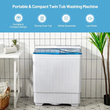 Portable Twin Tub Wash Machine with Spin Dryer-Blue