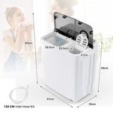 4.5 kg Portable Washing Machine Twin Tub Laundry Washer with Drain Pump-Black