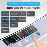 Portable Washing Machine with 8 Water Levels and 10 Washing Programs