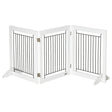 PawHut Foldable Pet Gate, with Three Panels & Two Support Feet - White