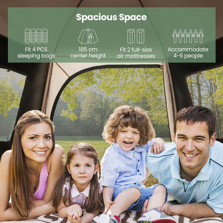 Pop-up Instant Camping Tent with Automatic Bracket and Rainfly