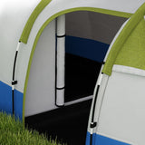 Outsunny Three Man Two-Room Tent, with Porch and Accessories - Green