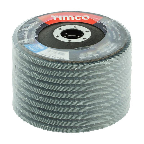 10 x TIMCO Set of Flap Discs Zirconium Type 29 Conical P80 Grit - 115 x 22.23