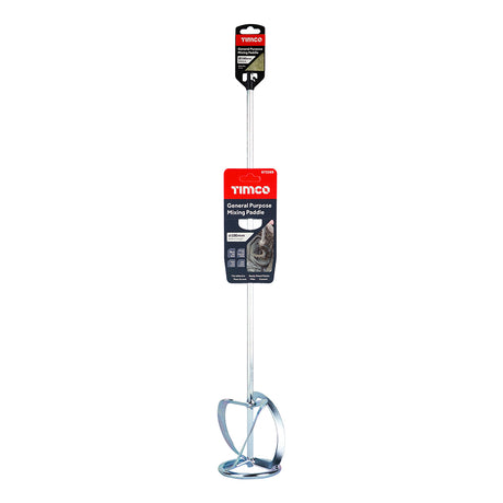 TIMCO General Purpose Mixing Paddle, Heavy Duty Paint, Plaster & Mortar Mixer for Drill - 600 x 100mm