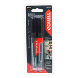 Pair of - TIMCO Builders Permanent Markers Twin Pack Chisel & Fine Tip Black - Mixed