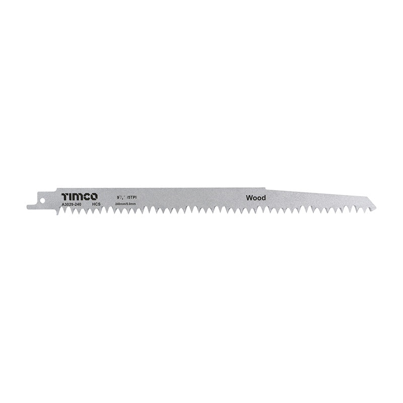 5 x TIMCO Reciprocating Saw Blades Wood Cutting High Carbon Steel - S1531L