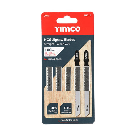 5 x TIMCO Jigsaw Blades Wood Cutting HCS Blades - T101B