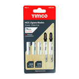 5 x TIMCO Jigsaw Blades Wood Cutting HCS Blades - T101AO