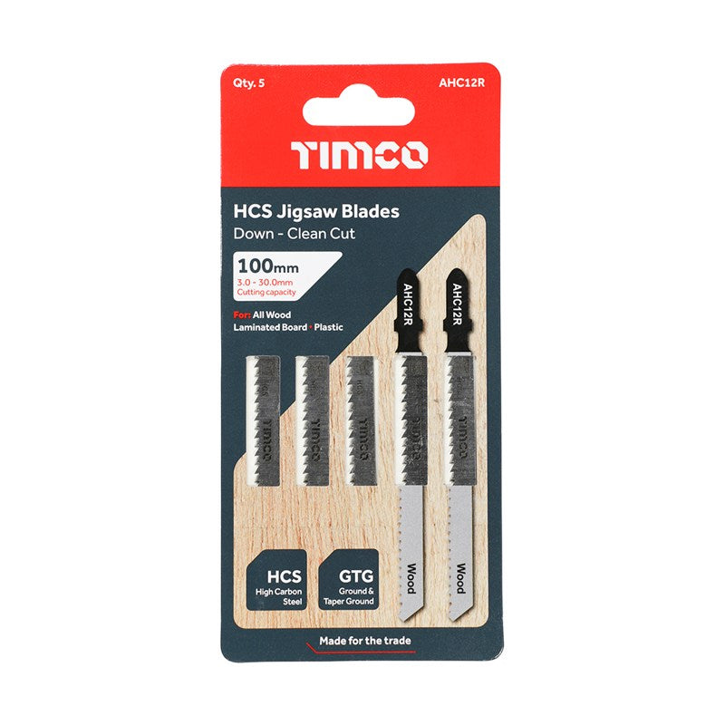 5 x TIMCO Jigsaw Blades Wood Cutting HCS Blades - T101BR