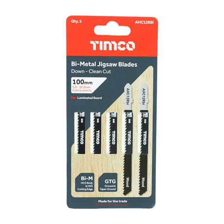 5 x TIMCO Jigsaw Blades Wood Cutting Bi-Metal Blades - T101BRF