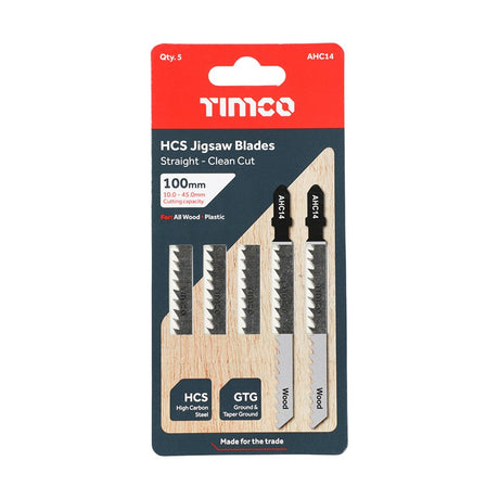 5 x TIMCO Jigsaw Blades Wood Cutting HCS Blades - T101D