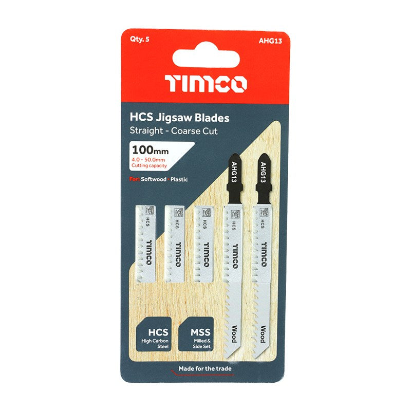 5 x TIMCO Jigsaw Blades Wood Cutting HCS Blades - T111C