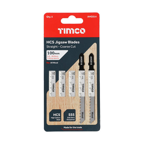 5 x TIMCO Jigsaw Blades Wood Cutting HCS Blades - T144D