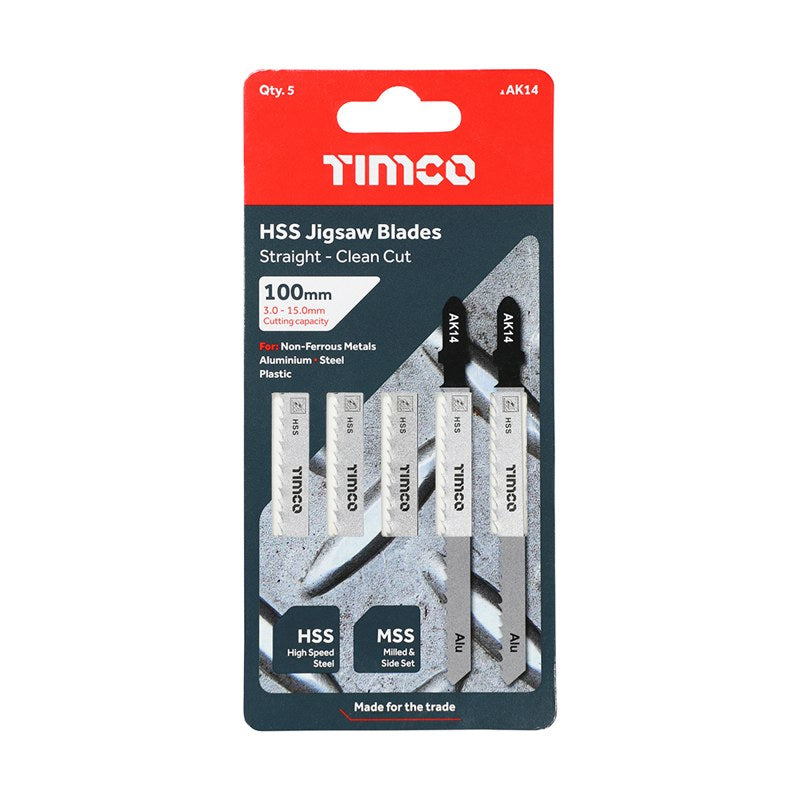 5 x TIMCO Jigsaw Blades Metal Cutting HSS Blades - T127D