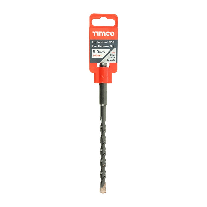 TIMCO Professional SDS Plus Hammer Bits (PGM) - 8.0 x 160