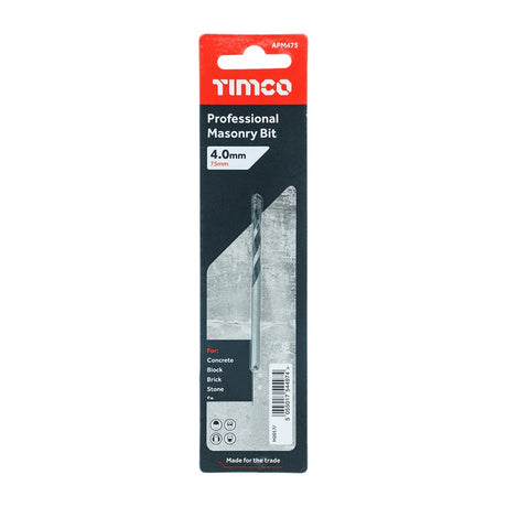 TIMCO Masonry Drill Bits - 4.0 x 75