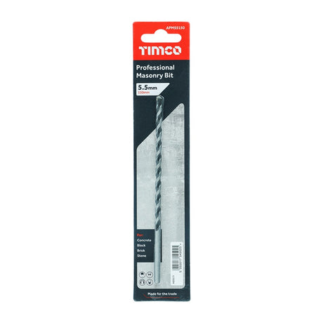 TIMCO Masonry Drill Bits - 5.5 x 150