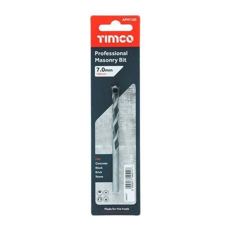 TIMCO Masonry Drill Bits - 7.0 x 100