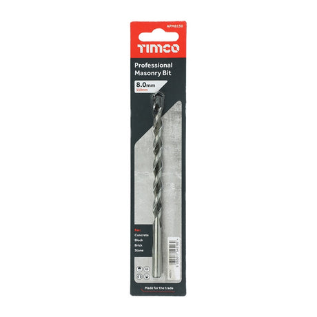 TIMCO Masonry Drill Bits - 8.0 x 150