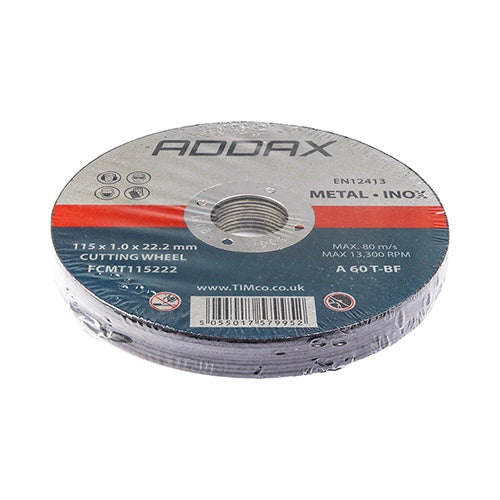 10 x TIMCO B/Abrasive Flat Wheel Inox - 115 x 22.2 x 1.0