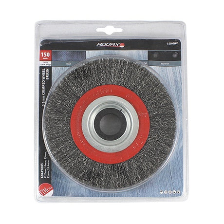 TIMCO Wheel Brush with Plastic Reducer Set Crimped Steel Wire - 150mm