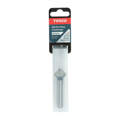 TIMCO 3 Flute Countersink M2 HSS - 20.5mm