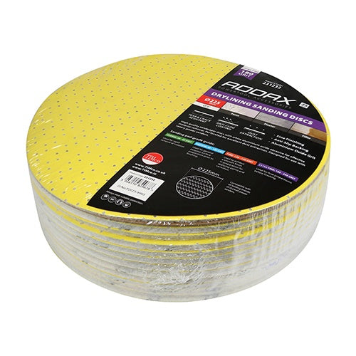 25 x TIMCO Drylining Sanding Discs 180 Grit Yellow - 225mm