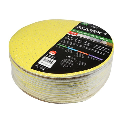 25 x TIMCO Drylining Sanding Discs 60 Grit Yellow - 225mm