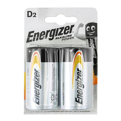 Pair of - Energizer Alkaline Power Battery - D E95