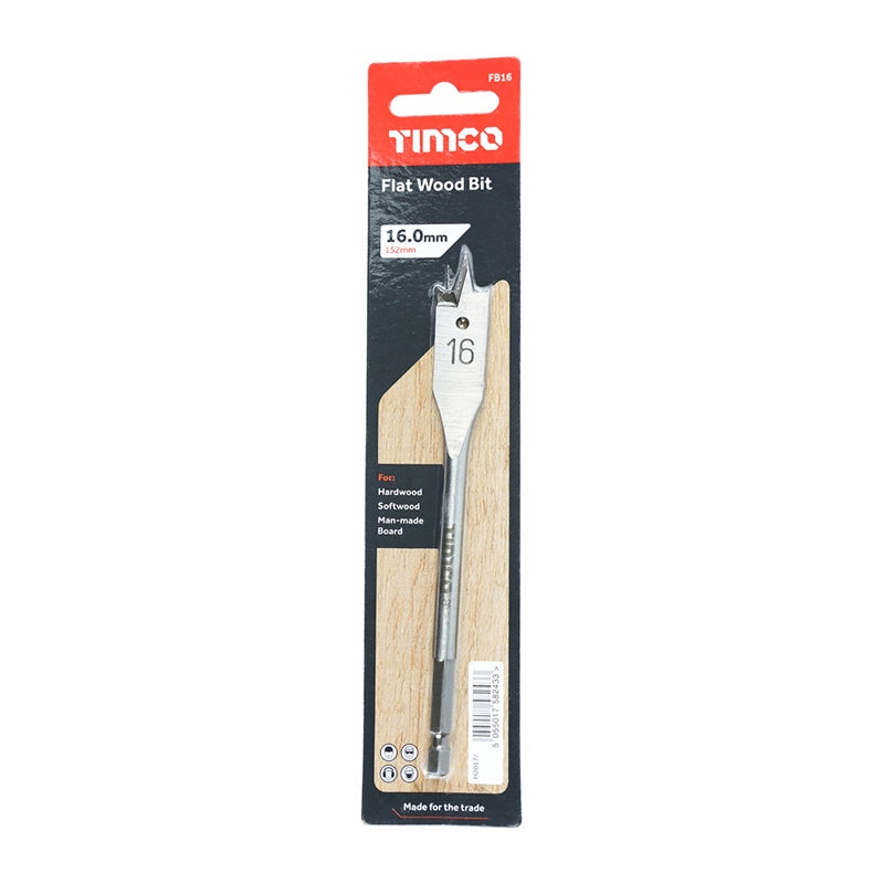 TIMCO Flat Wood Bits - 16.0 x 152