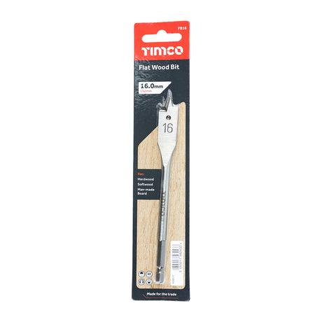 TIMCO Flat Wood Bits - 16.0 x 152