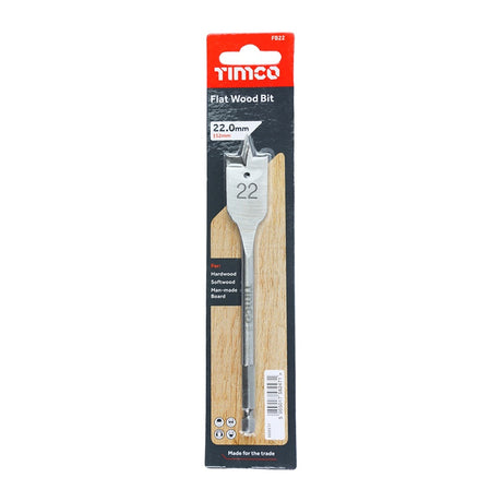 TIMCO Flat Wood Bits - 22.0 x 152