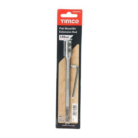 TIMCO Flat Wood Bits 1/4" Extension Rod - 150mm