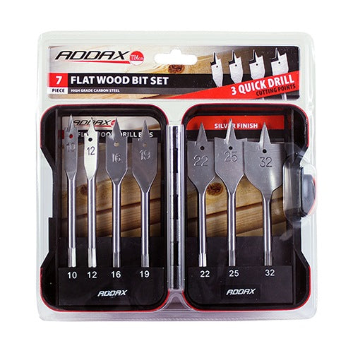 TIMCO Flat Wood Bit Set - 7pc