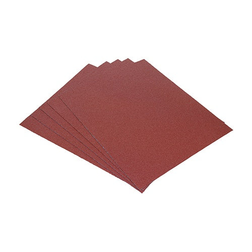 5 x TIMCO Sanding Sheets Mixed Red - 230 x 280mm (80/120/180)