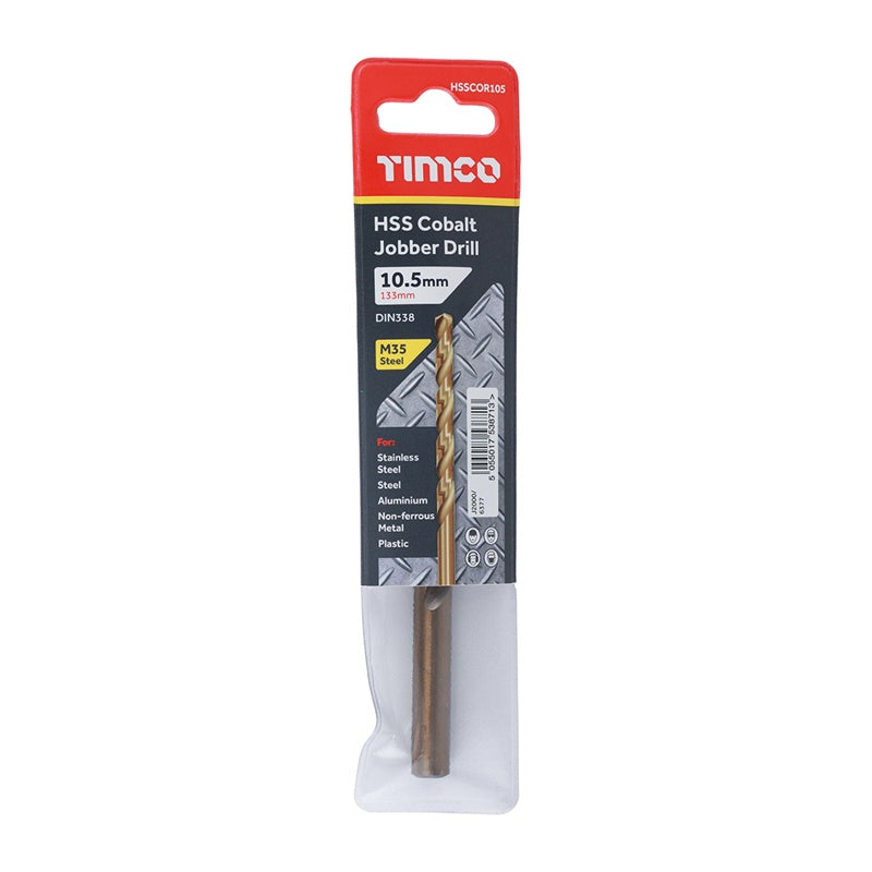 TIMCO Ground Jobber Drills - Cobalt M35 - 10.5mm