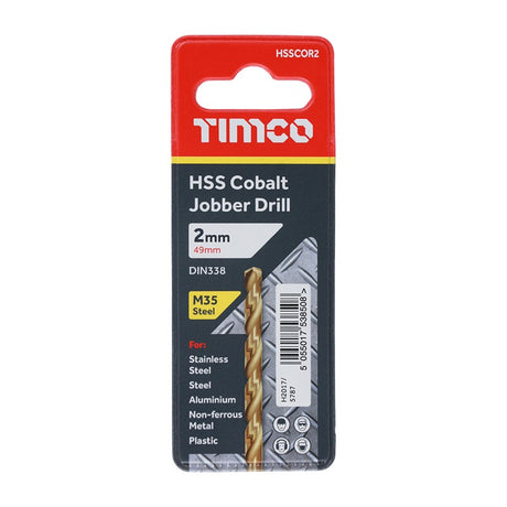 TIMCO Ground Jobber Drills - Cobalt M35 - 2.0mm