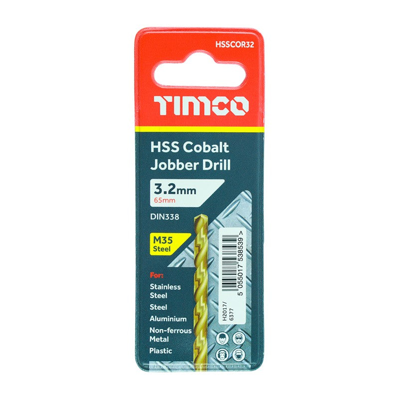 TIMCO Ground Jobber Drills - Cobalt M35 - 3.2mm