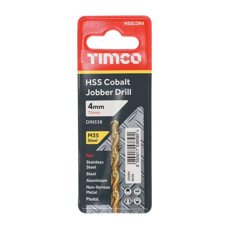 TIMCO Ground Jobber Drills - Cobalt M35 - 4.0mm