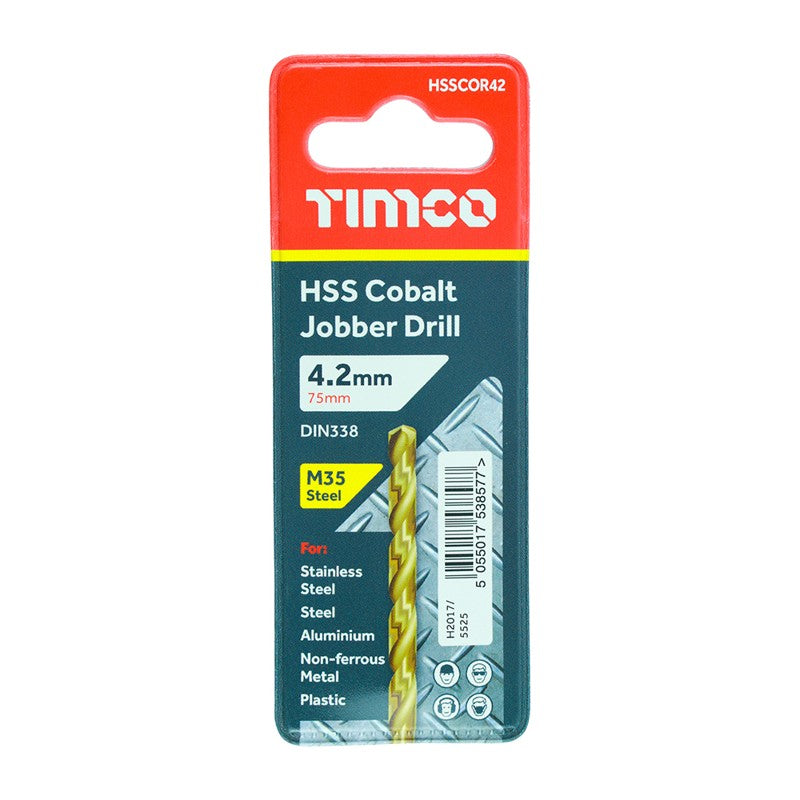 TIMCO Ground Jobber Drills - Cobalt M35 - 4.2mm