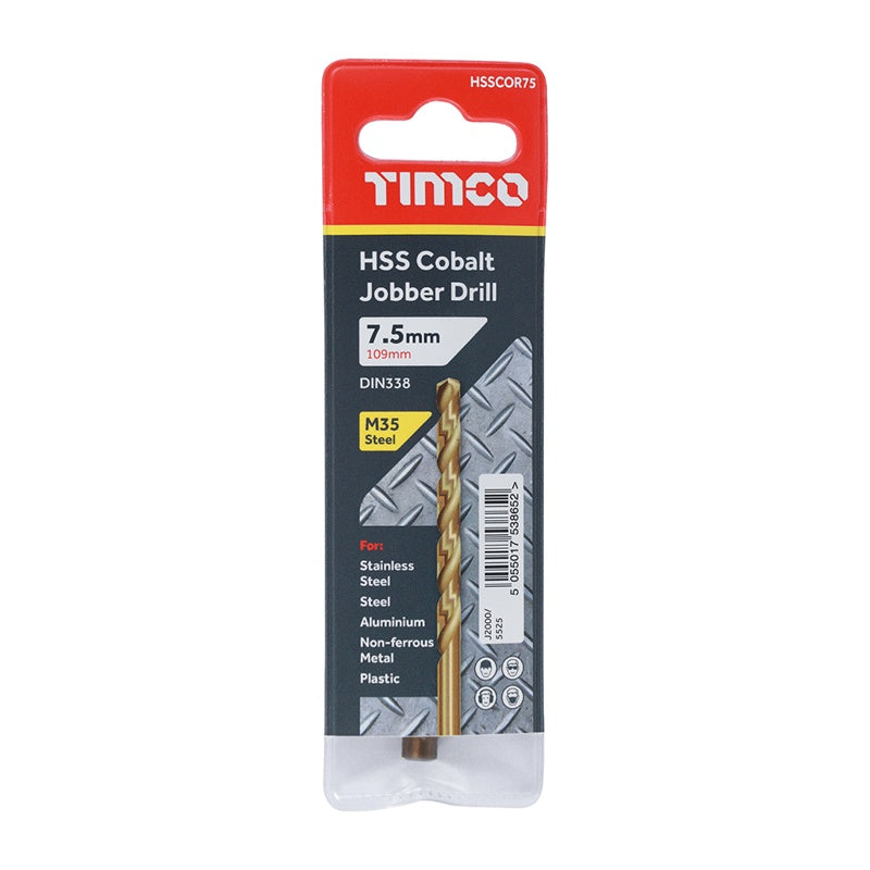 TIMCO Ground Jobber Drills - Cobalt M35 - 7.5mm