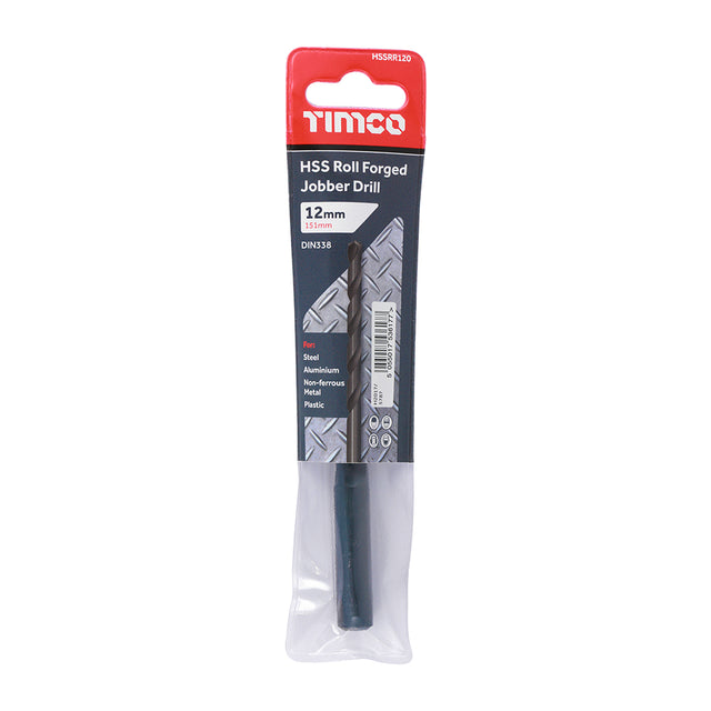 5 x TIMCO Roll Forged Jobber Drills HSS - 12.0mm