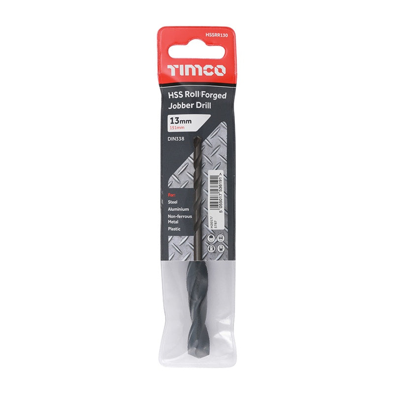 5 x TIMCO Roll Forged Jobber Drills HSS - 13.0mm