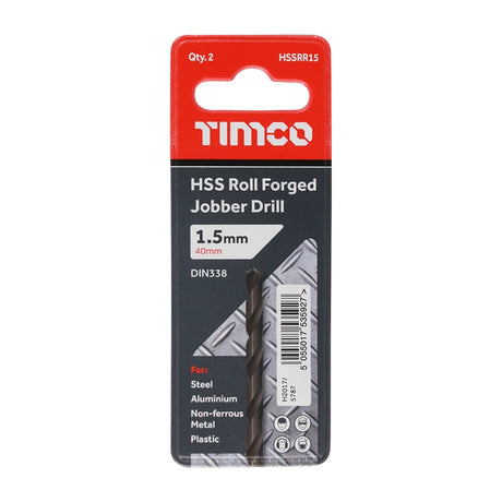 10 x TIMCO Roll Forged Jobber Drills HSS - 1.5mm