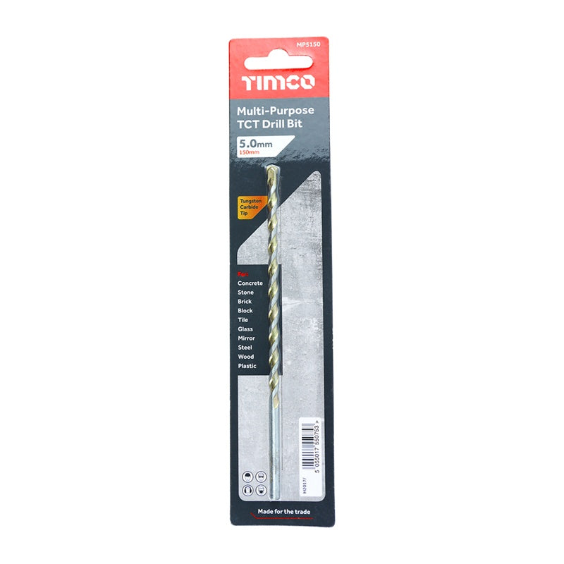 TIMCO TCT Multi-Purpose Drill Bits - 5.0 x 150