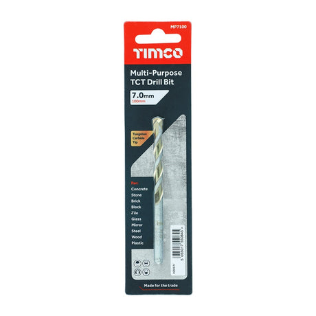 TIMCO TCT Multi-Purpose Drill Bits - 7.0 x 100